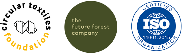 sustainability logos sustainability logos and credentials, Circular Textiles Foundation, The Future Forest Company, ISO